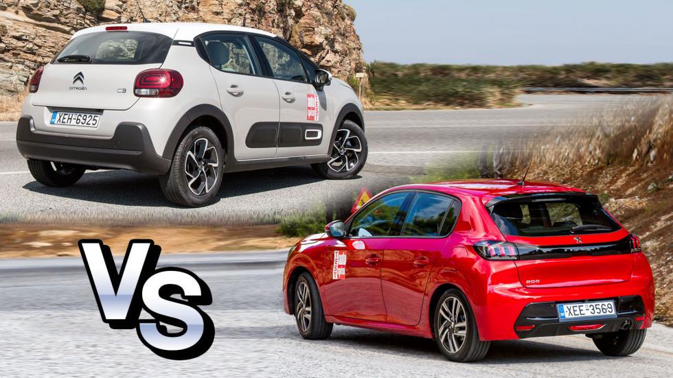 Peugeot 208 Vs Citroen C3: Hi-tech στριφτερό ή άνετο μικρό;